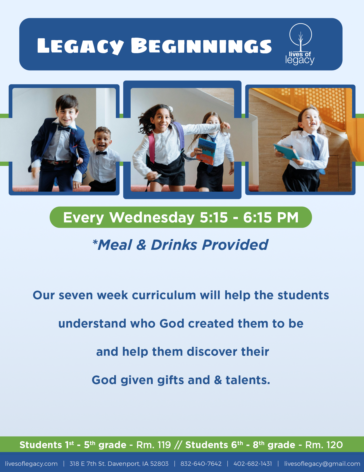 Legacy Beginnings program flyer