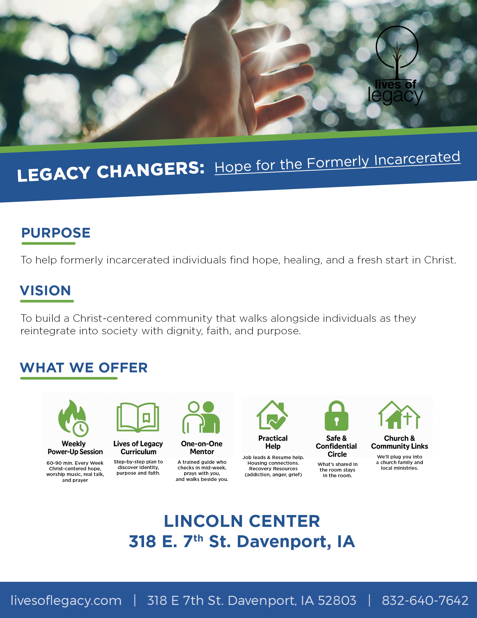 Legacy Changers program flyer